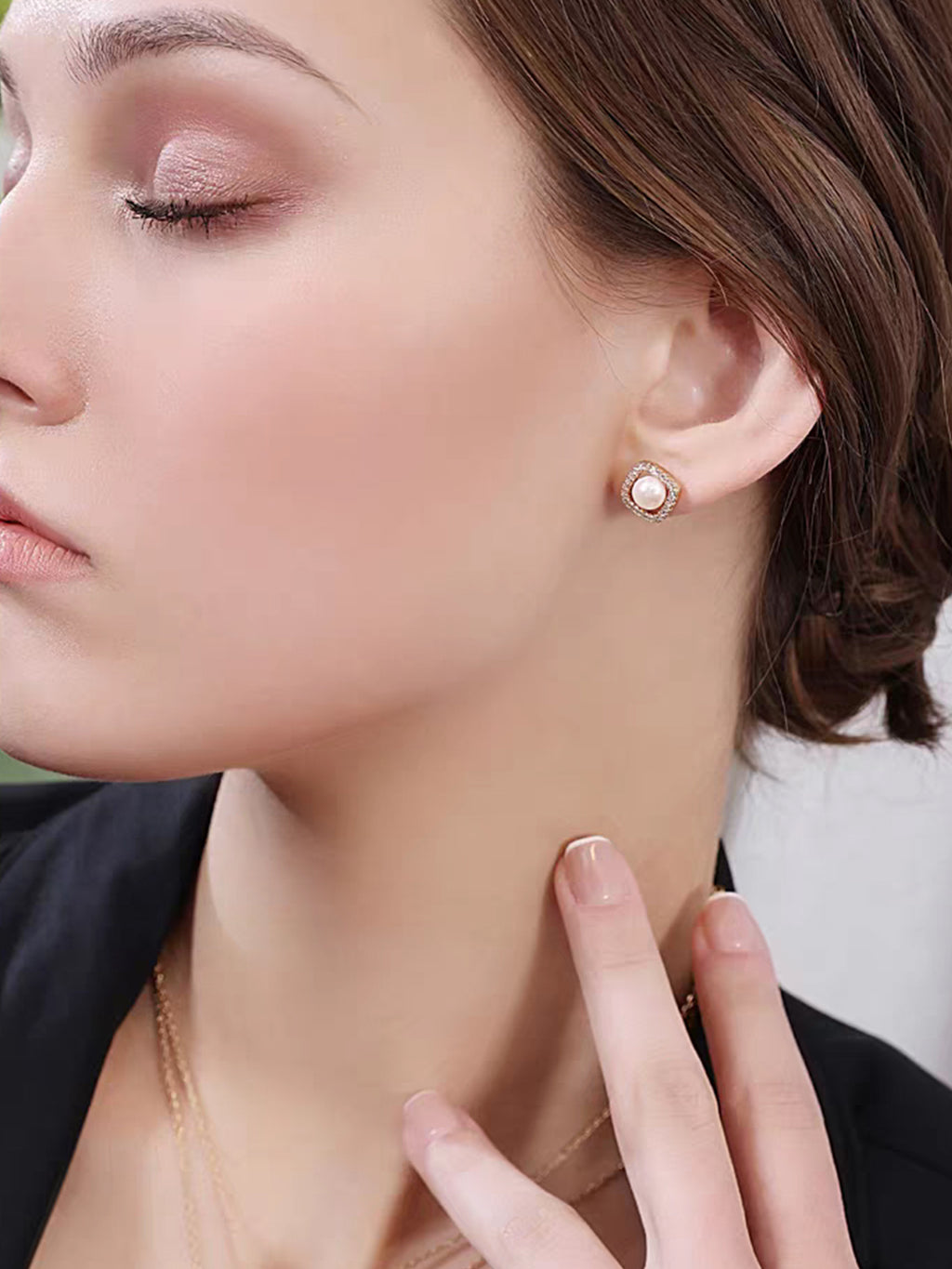 Boucles CARRE PERLE PL-OR 750 3MIC