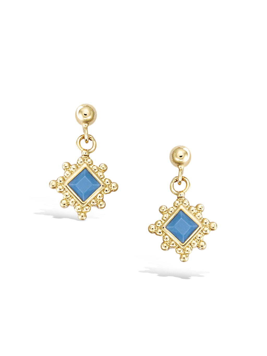 Boucles BLEU DIAMOND PL-OR 750 3MIC
