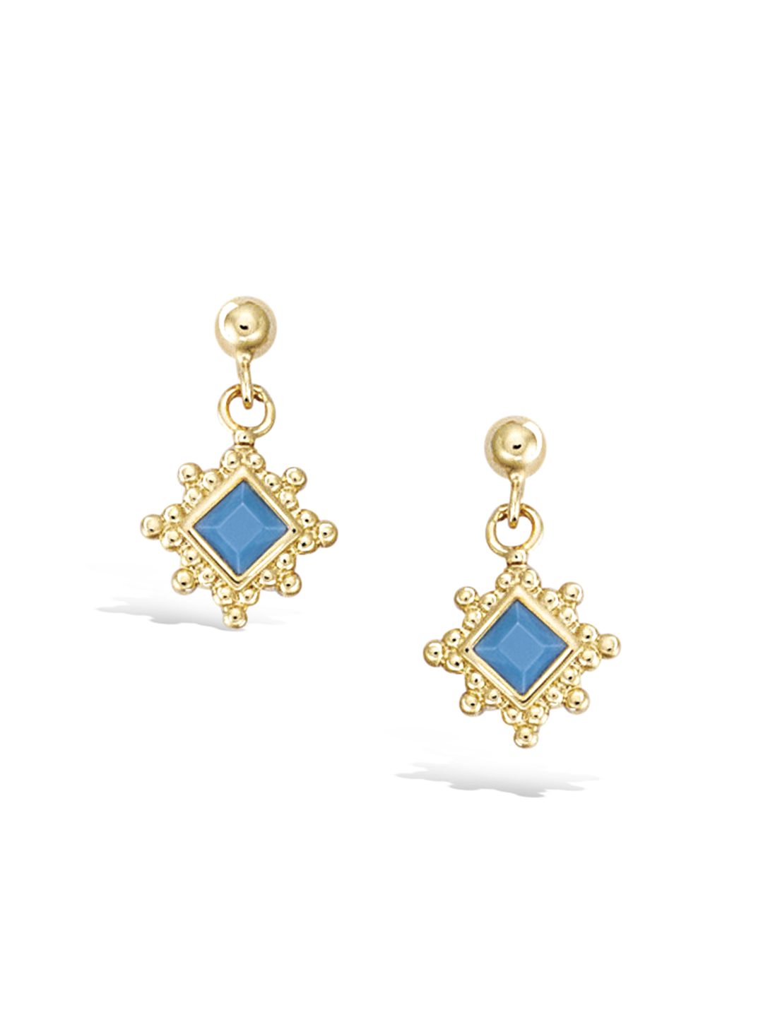 Boucles BLEU DIAMOND PL-OR 750 3MIC