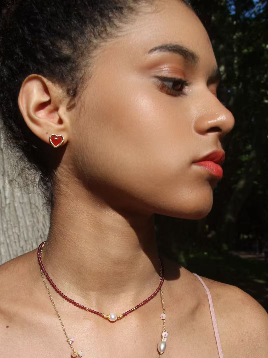 Boucles AGATE HEART PL-OR 750 3MIC