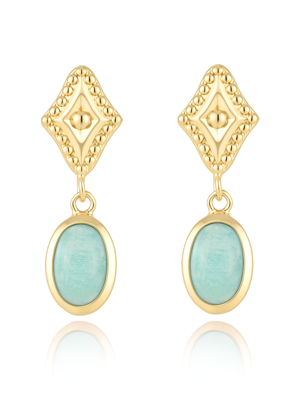 Boucles LOSANGE BLEU PL-OR 750 3MIC