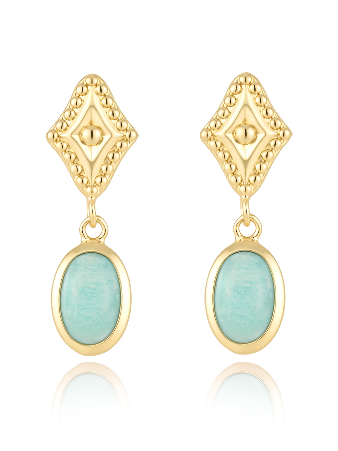Boucles LOSANGE BLEU PL-OR 750 3MIC