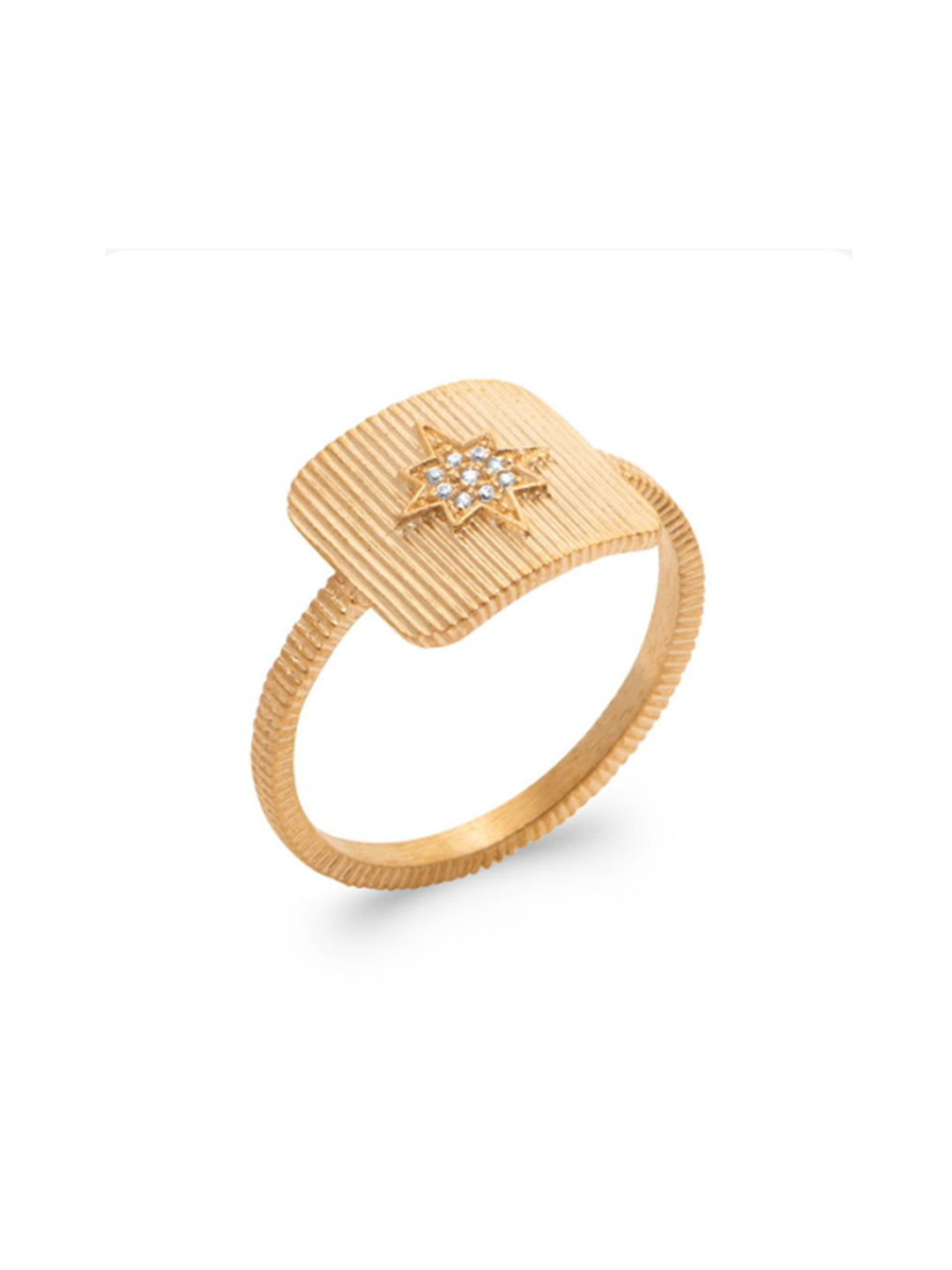 Bague ETOILE CARRE PL-OR 750 3MIC