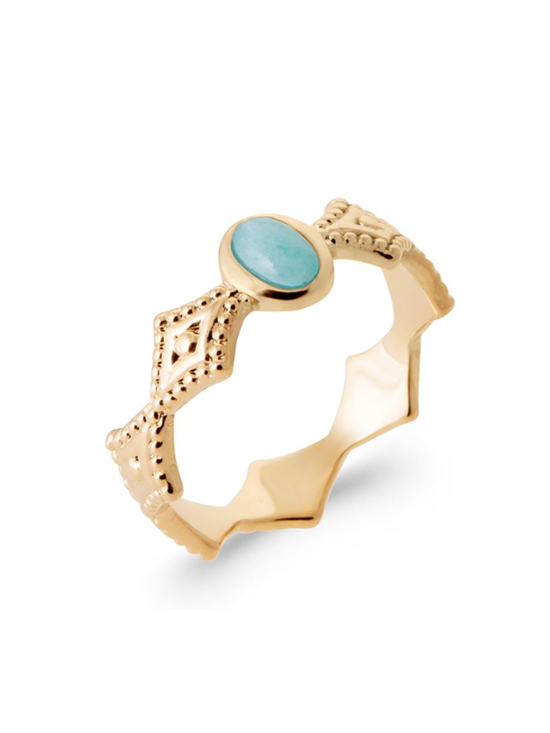 Bague LOSANGE BLEU PL-OR 750 3MIC