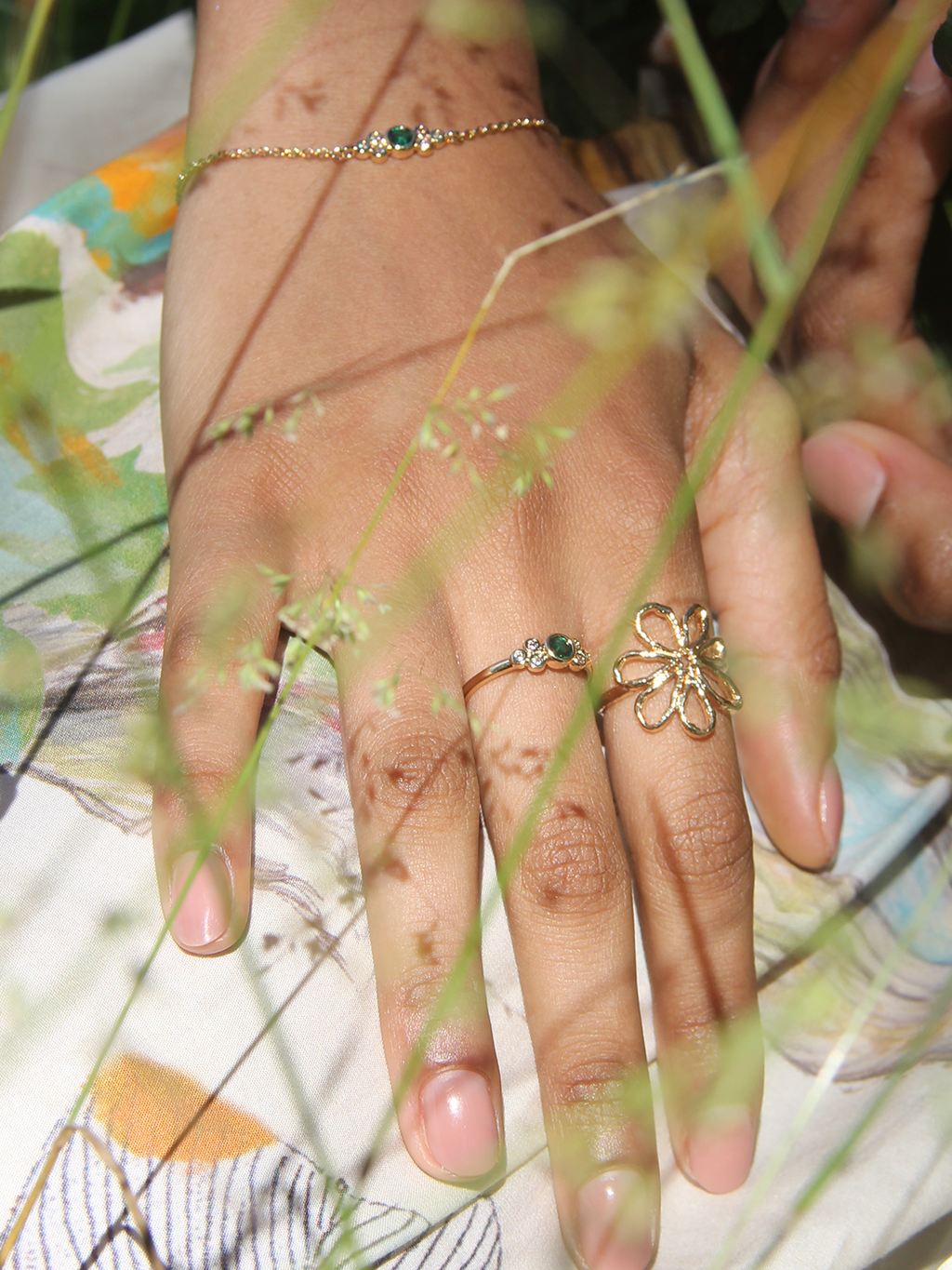Bague FILS DE FLEUR PL-OR 750 3MIC