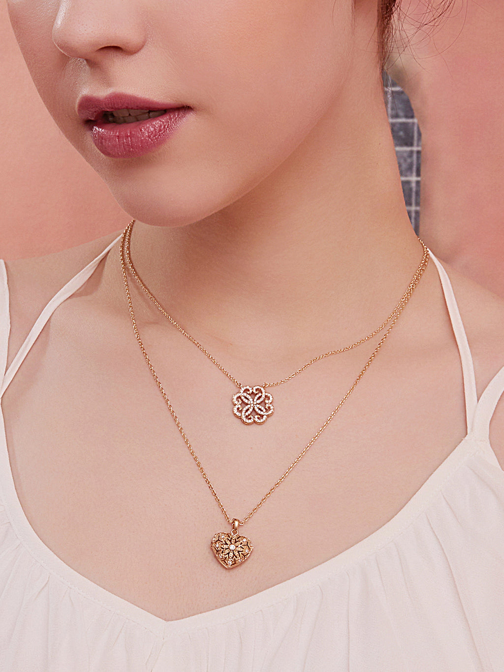 Pentantif PO Coeur Dentelle oxydes blancs