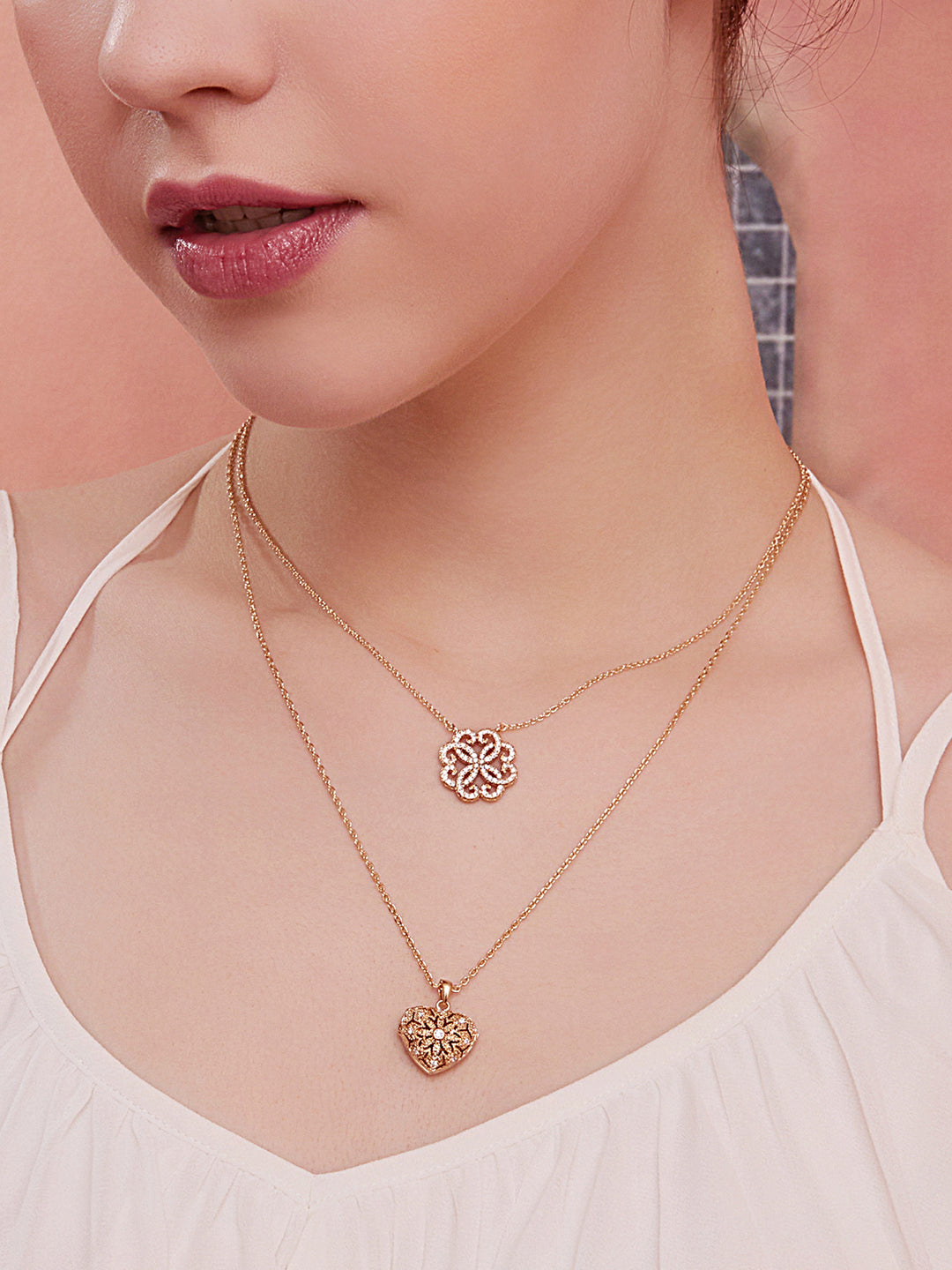Pentantif PO Coeur Dentelle oxydes blancs