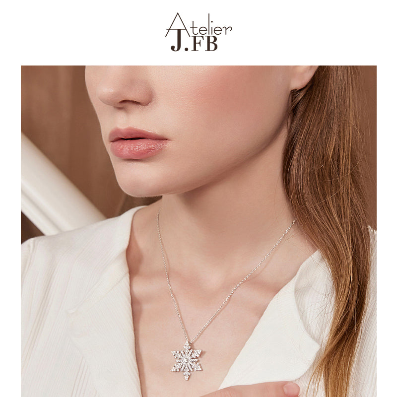 Collier Femme fantaisie qualité Atelier JFB X-Neige Snowflake