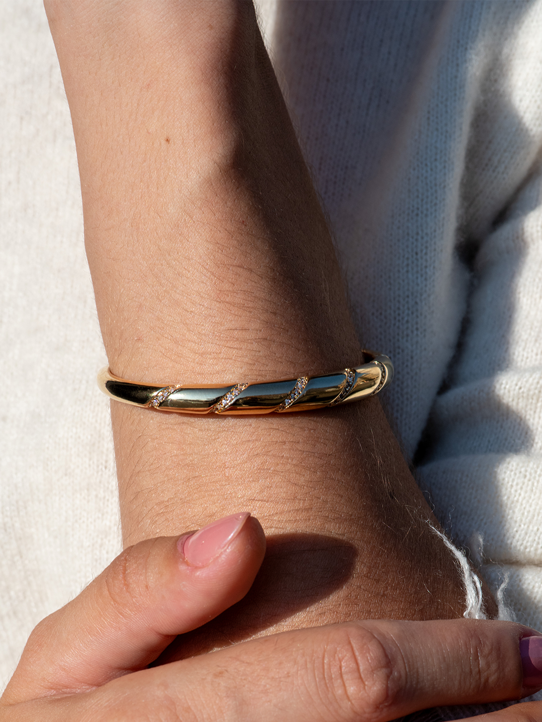 Bracelet CERCLE CROISSANT PL-OR 750 3MIC