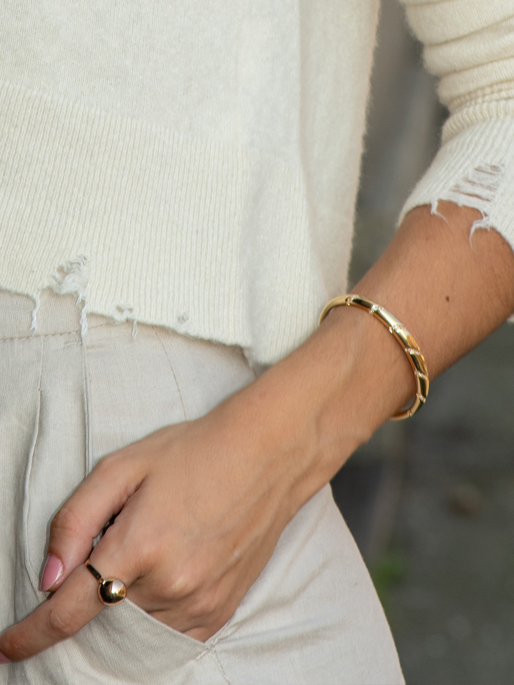 Bracelet CERCLE CROISSANT PL-OR 750 3MIC