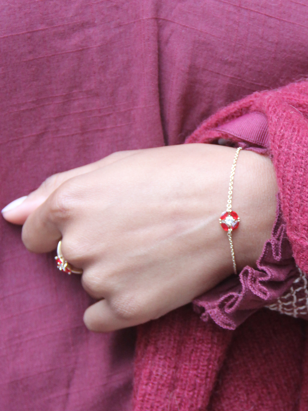 Bracelet RUBY COIN PL-OR 750 3MIC