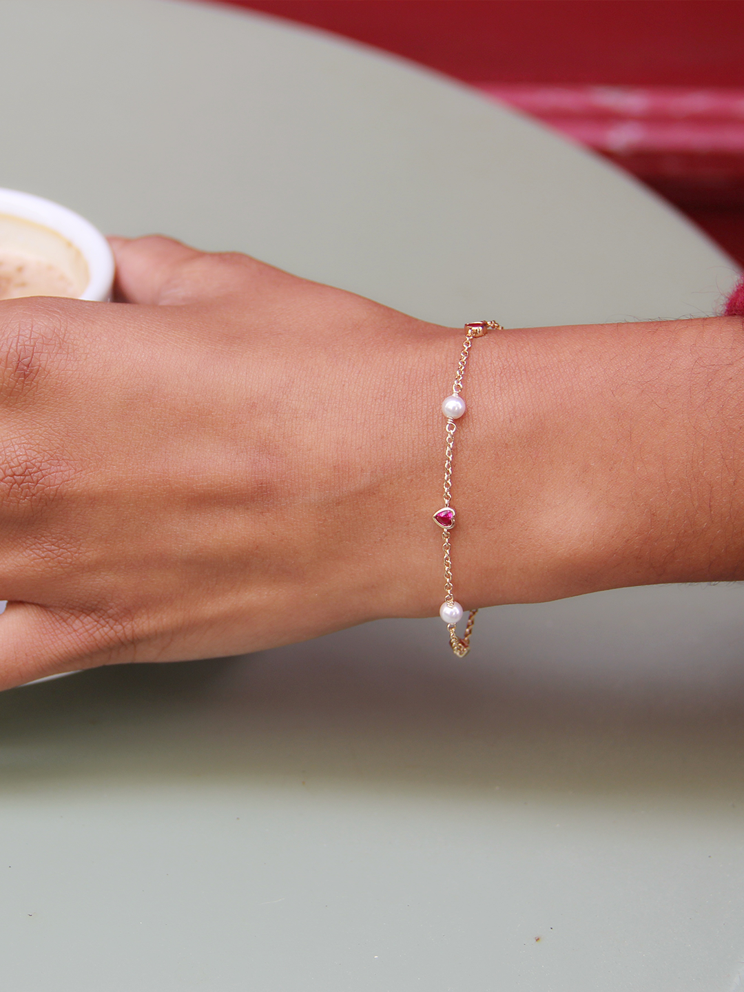 Bracelet PEARL HEART PL-OR 750 3MIC