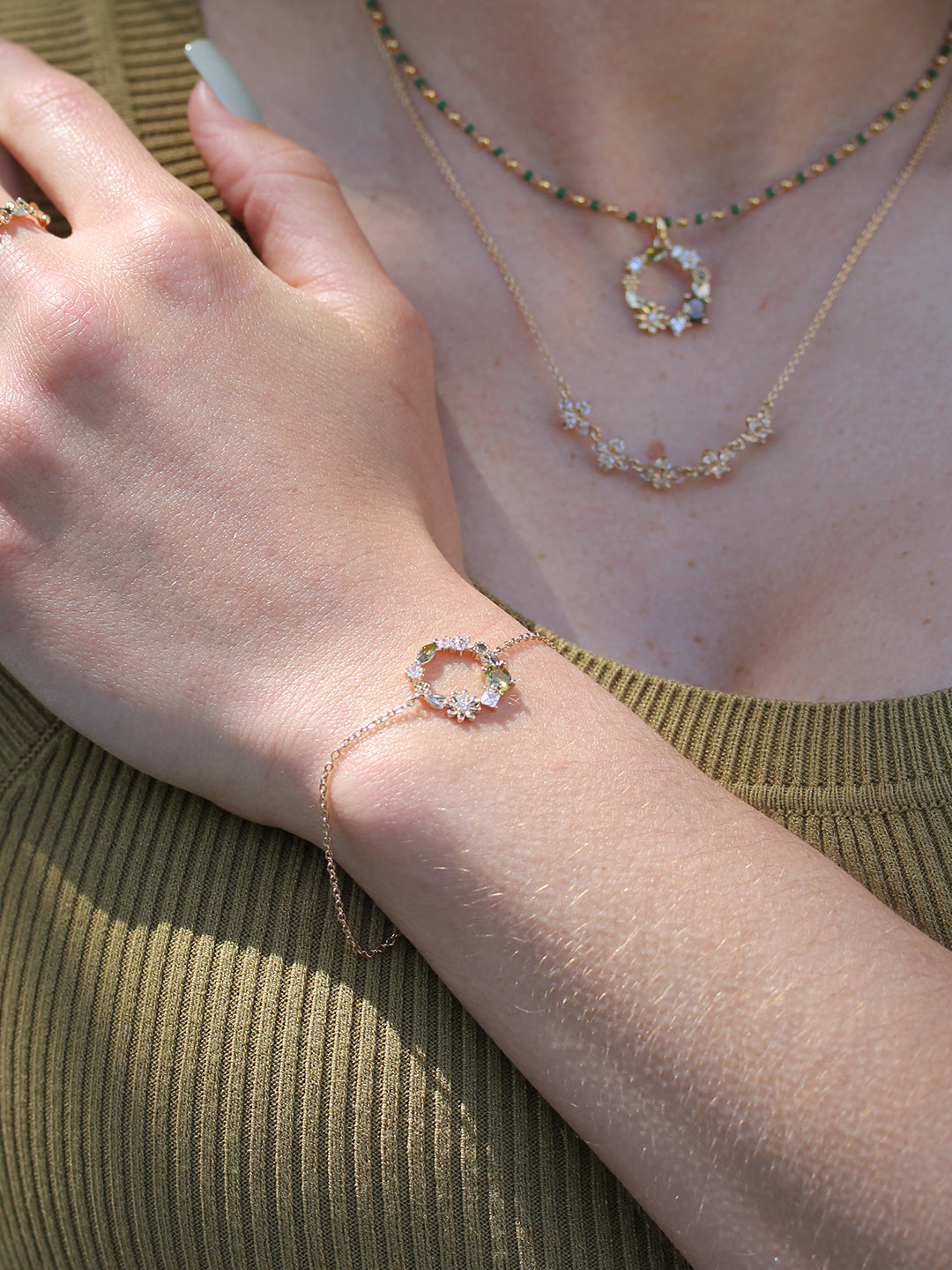 Bracelet  Jardin Fleuri Peridot PL-OR 750 3MIC