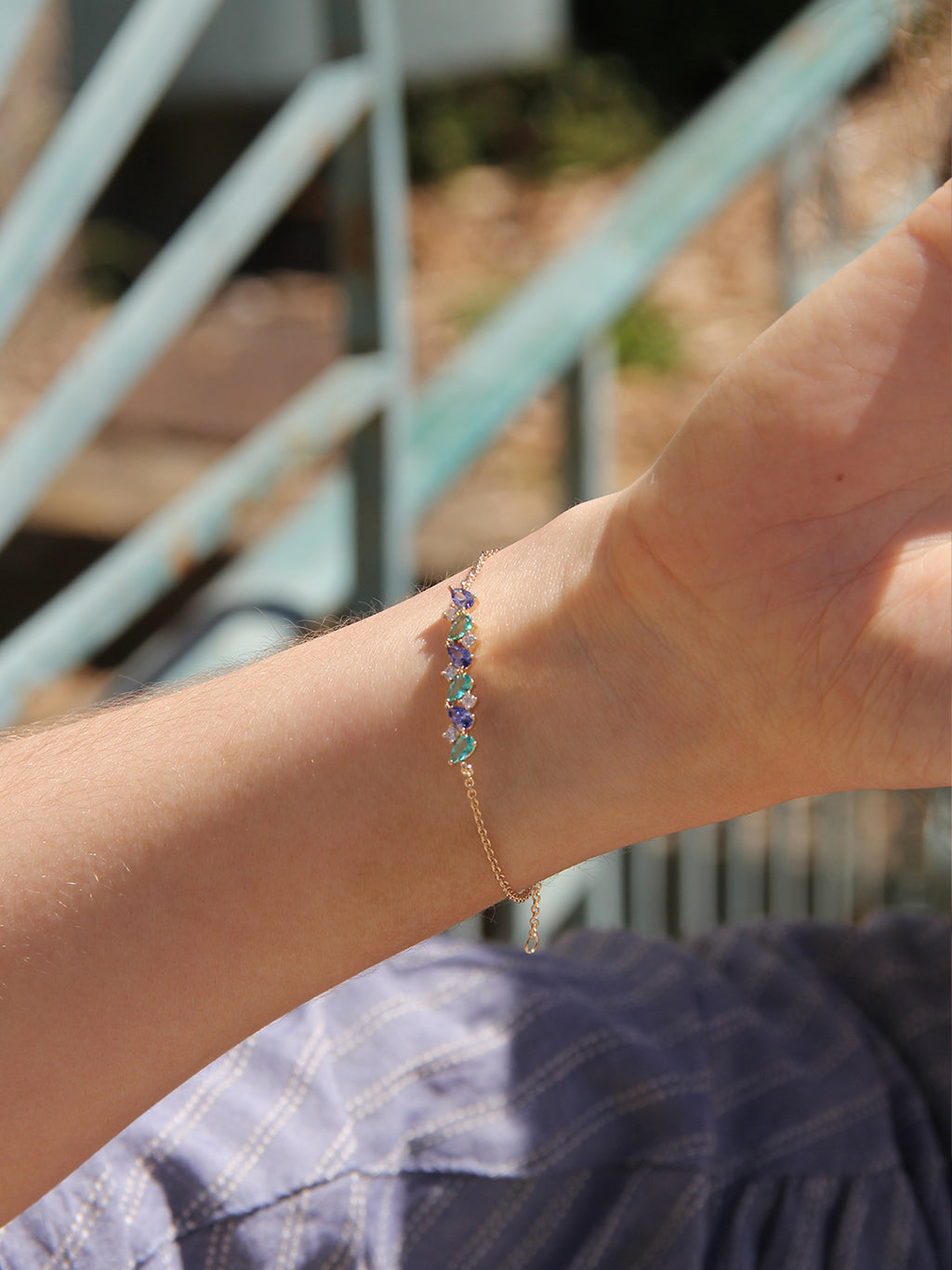 Bracelet OMBRE & LUMINIERE BLEU PL-OR 750 3MIC