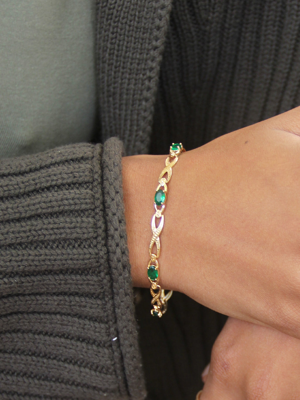 Bracelet Chaîne Emeraude Infiniti PL-OR 750 3MIC