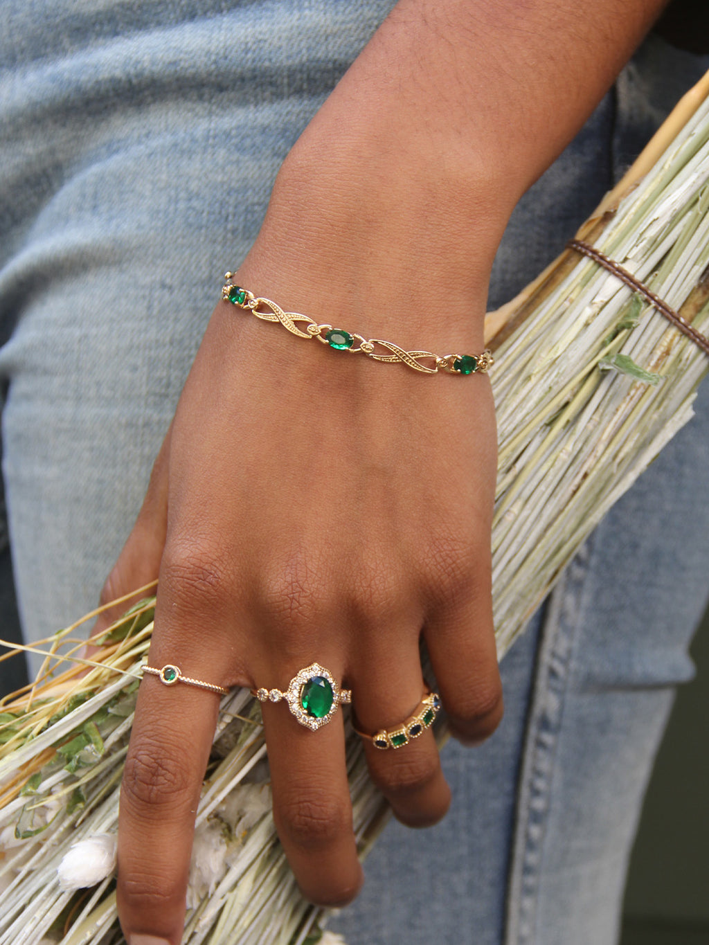 Bracelet Chaîne Emeraude Infiniti PL-OR 750 3MIC