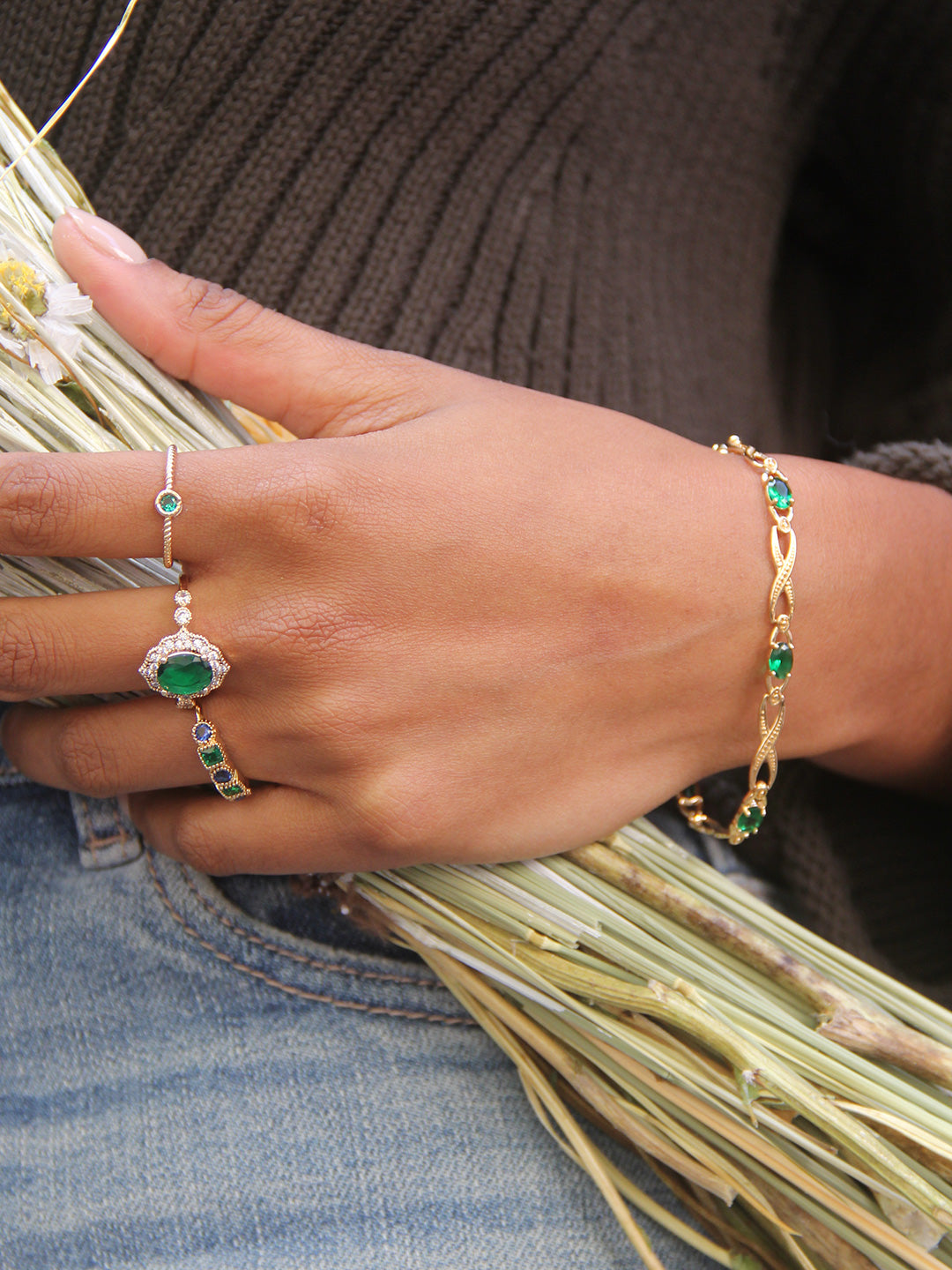 Bracelet Chaîne Emeraude Infiniti PL-OR 750 3MIC