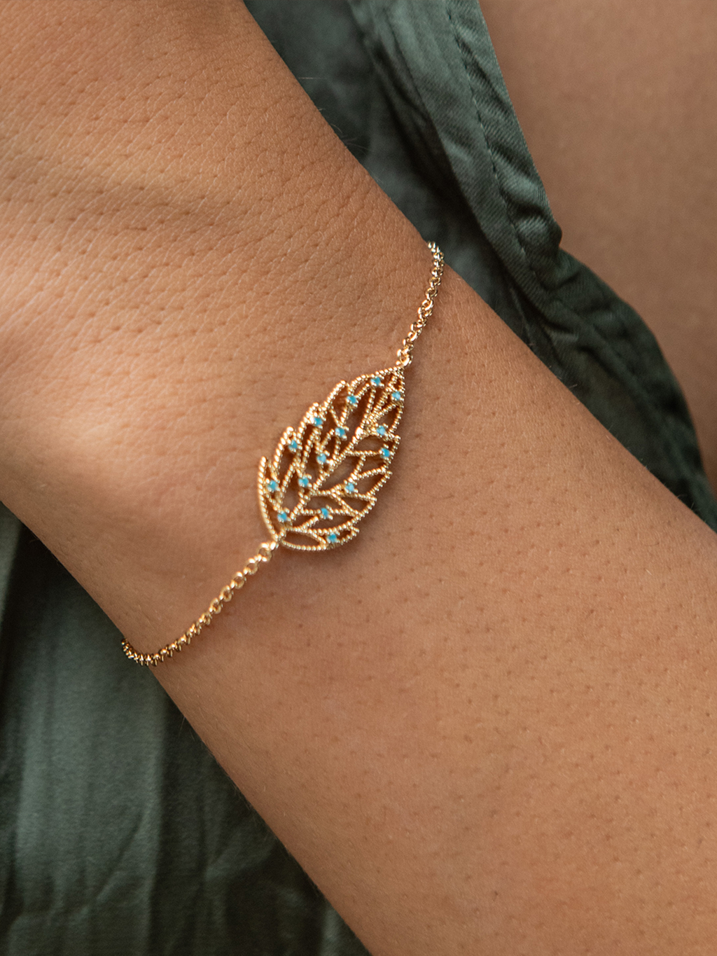 Bracelet Feuilles d'Orchides PL-OR 750 3MIC