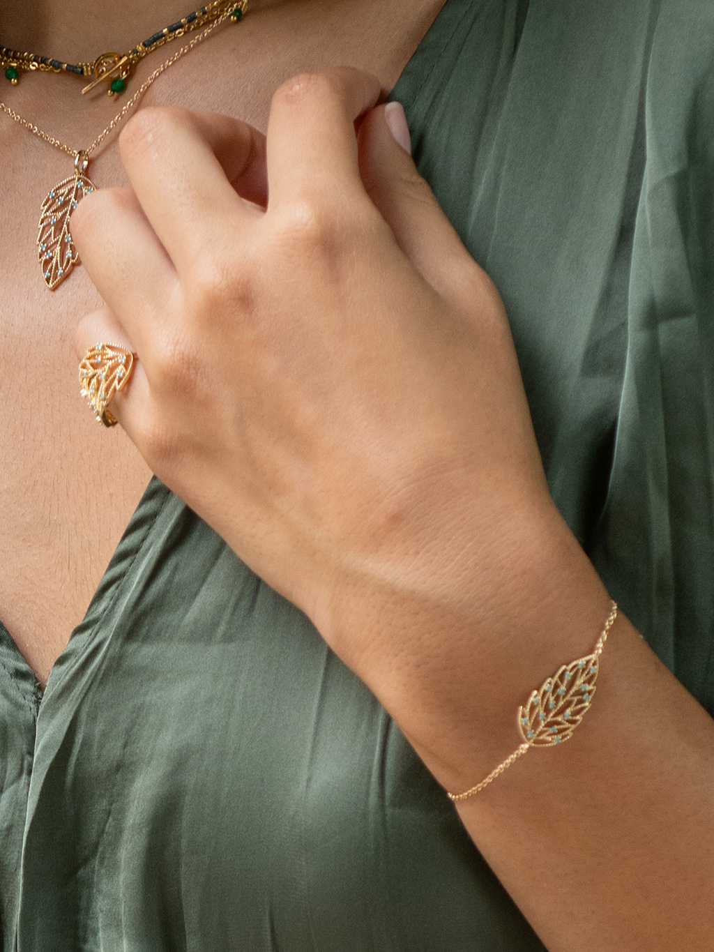 Bracelet Feuilles d'Orchides PL-OR 750 3MIC