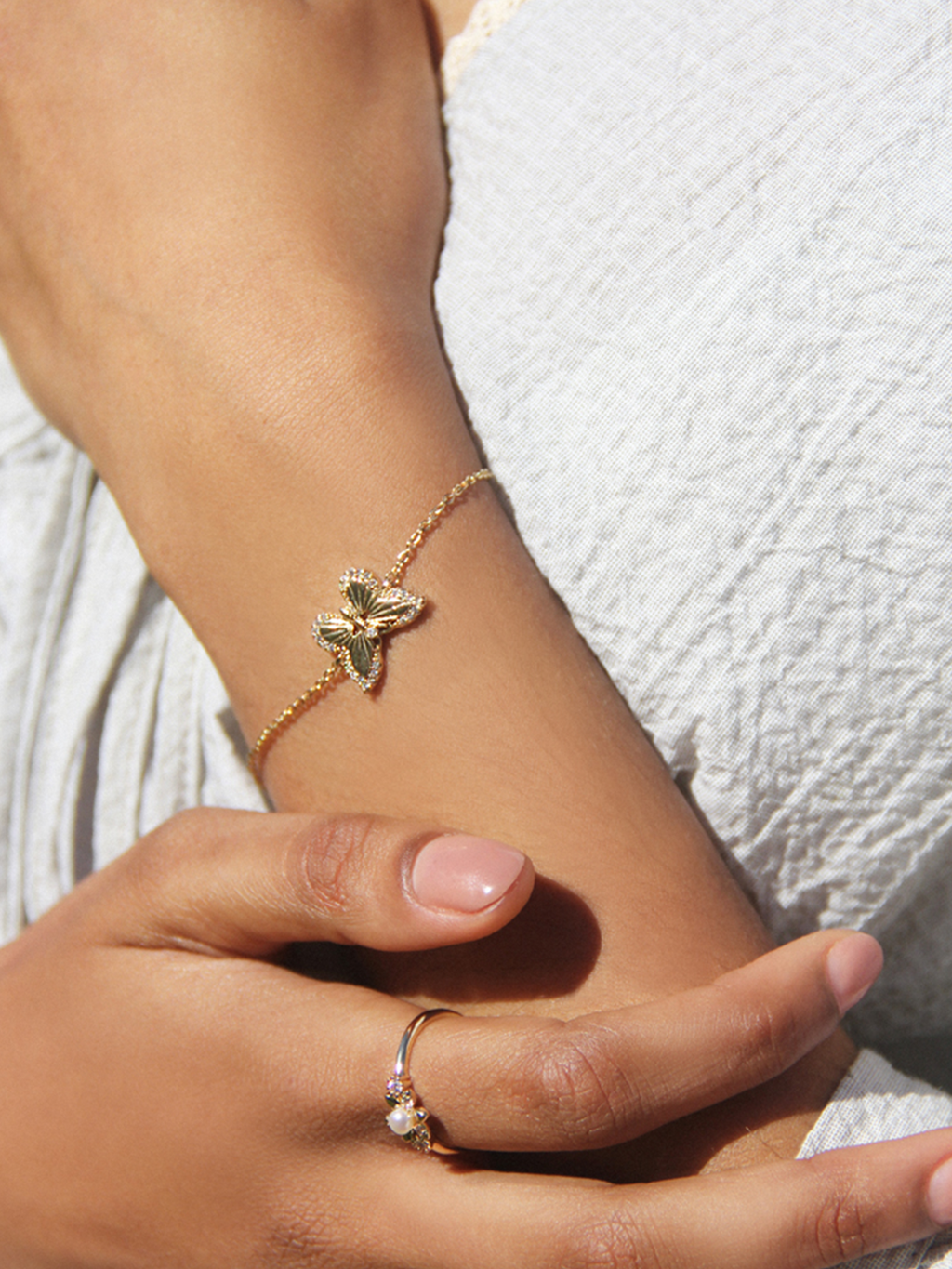 Bracelet FLYING BUTTERFLY PL-OR 750 3MIC