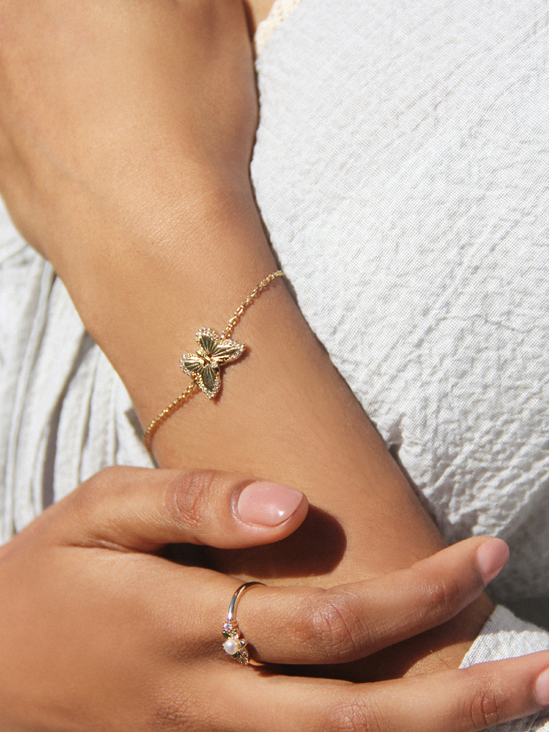 Bracelet FLYING BUTTERFLY PL-OR 750 3MIC