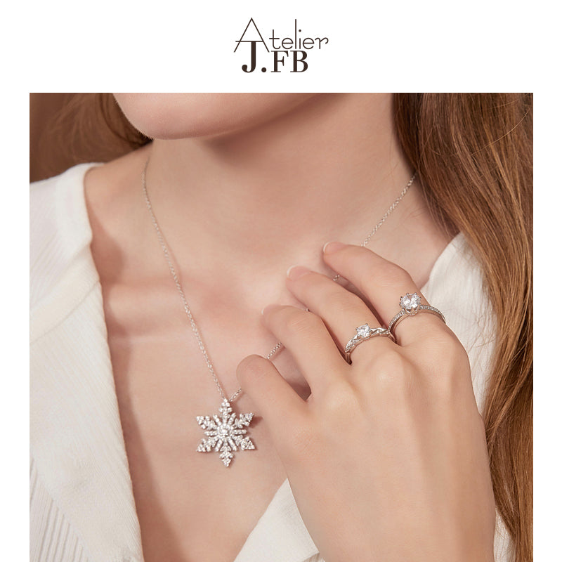 Collier Femme fantaisie qualité Atelier JFB X-Neige Snowflake