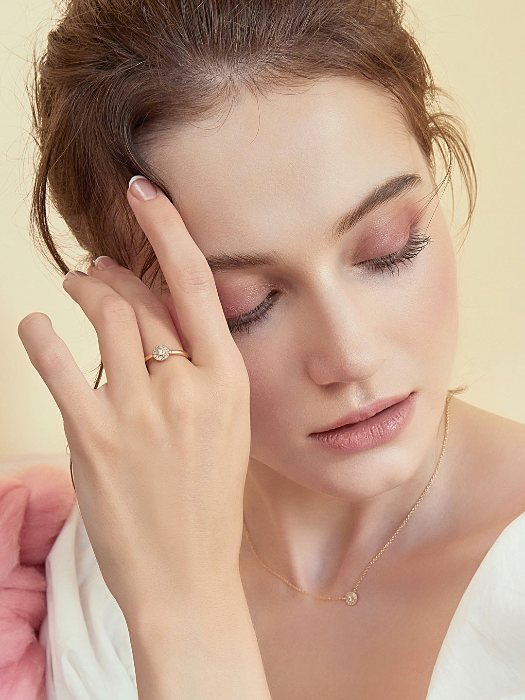 Bague PO Pavé oxydes blancs