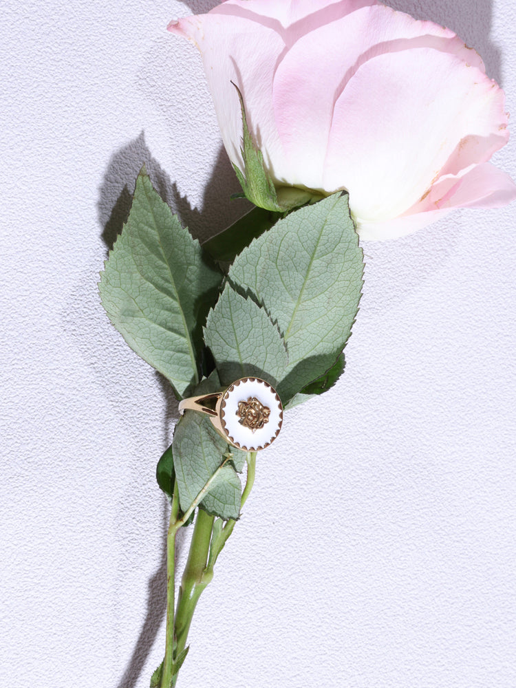 Bague Femme fantaisie qualité Atelier JFB Rose en émail