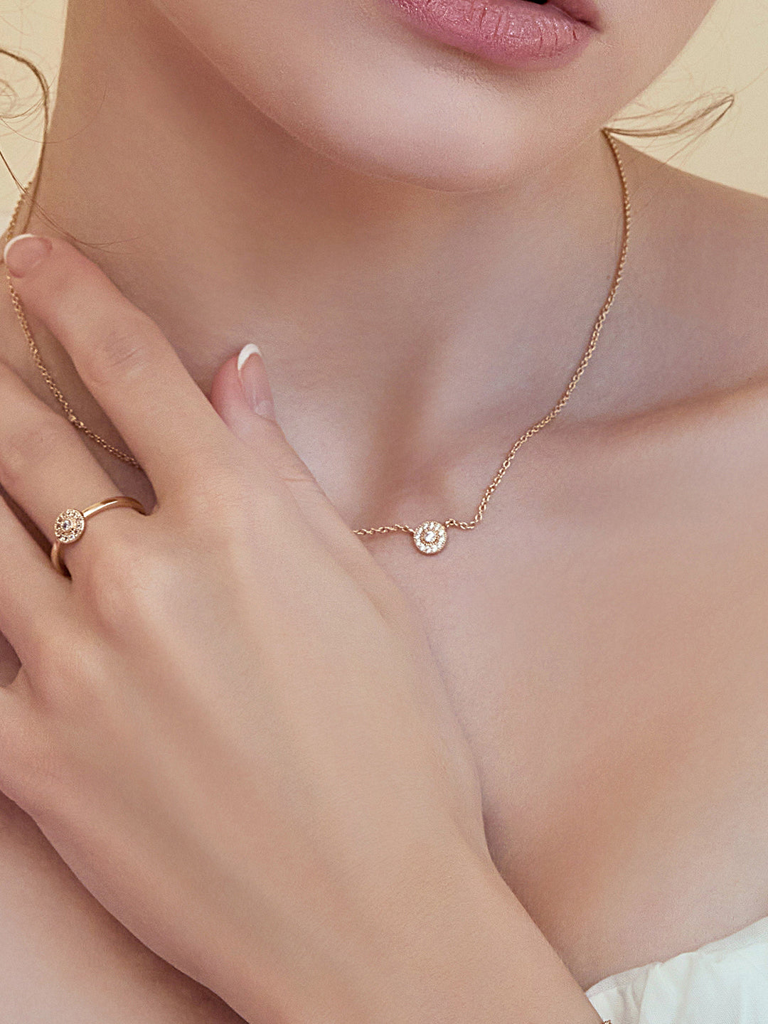 Collier PO Pavé oxydes blancs
