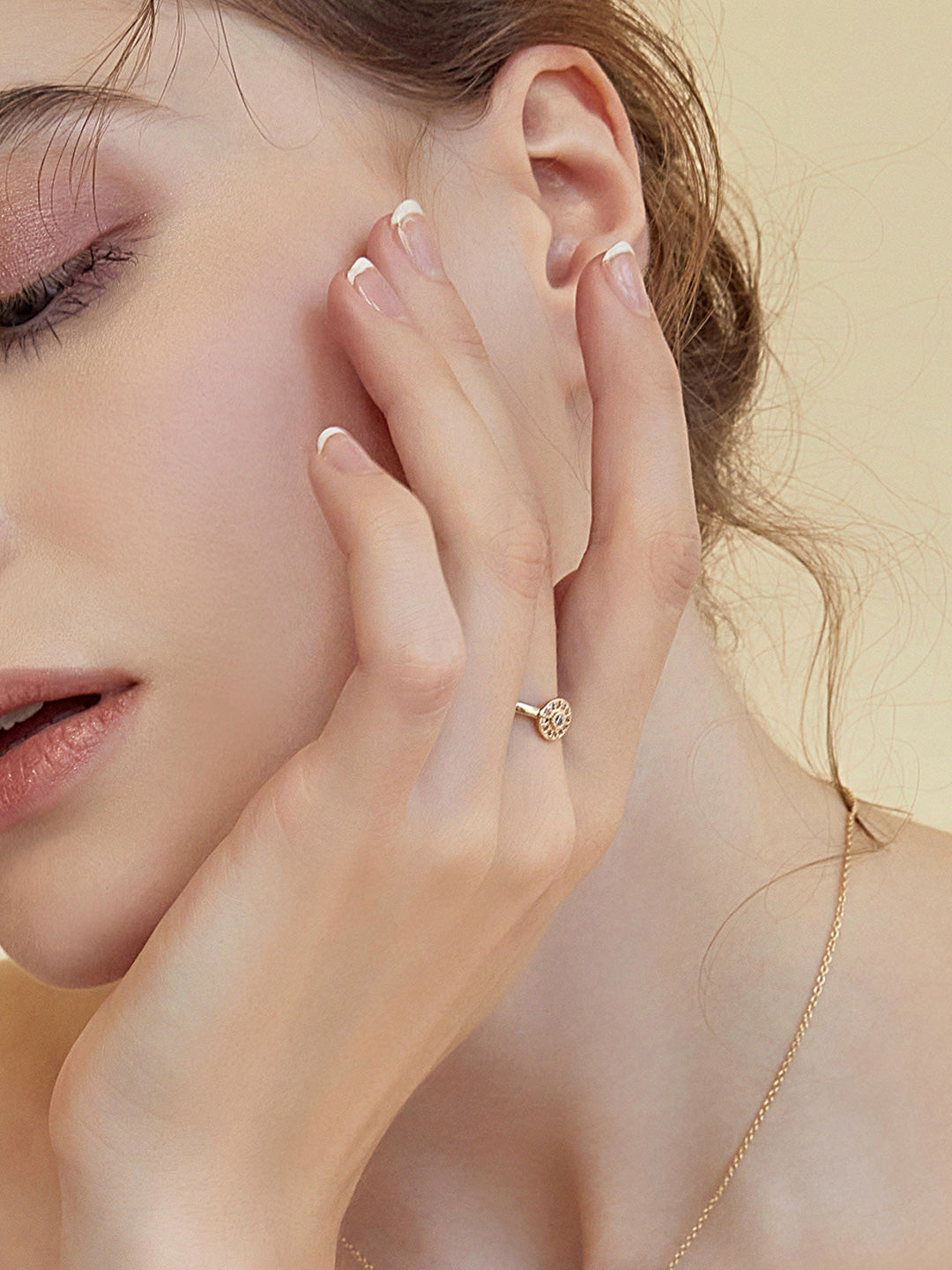 Bague PO Pavé oxydes blancs