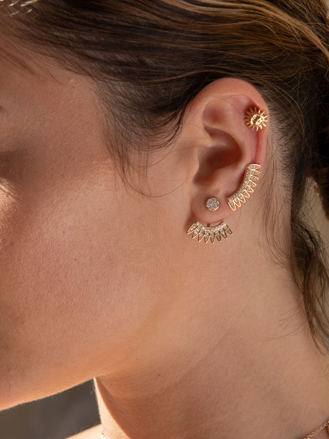 Boucles SOLEIL&LUNE PL-OR 750 3MIC