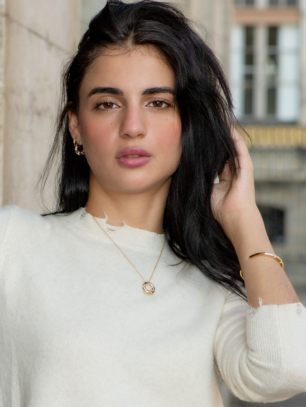 Collier CERCLE CROISSANT PL-OR 750 3MIC