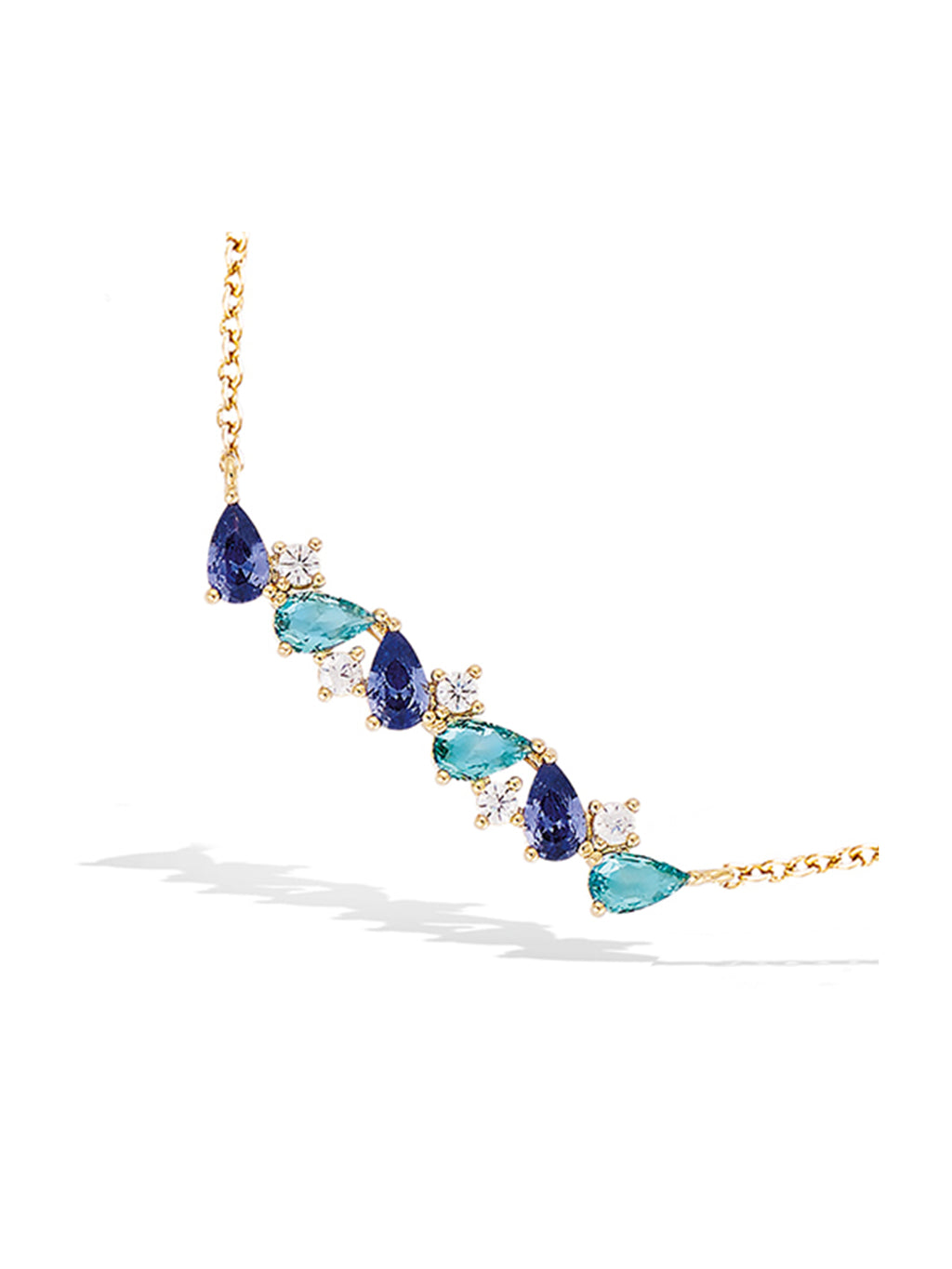 Collier OMBRE & LUMINIERE BLEU PL-OR 750 3MIC