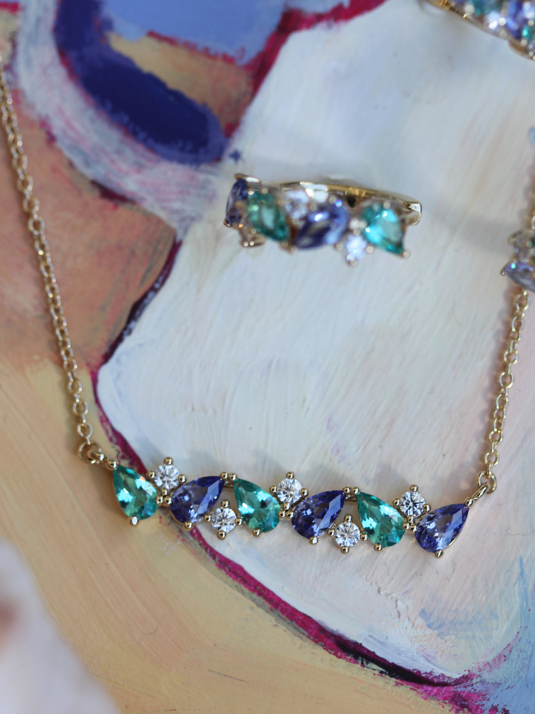 Collier OMBRE & LUMINIERE BLEU PL-OR 750 3MIC
