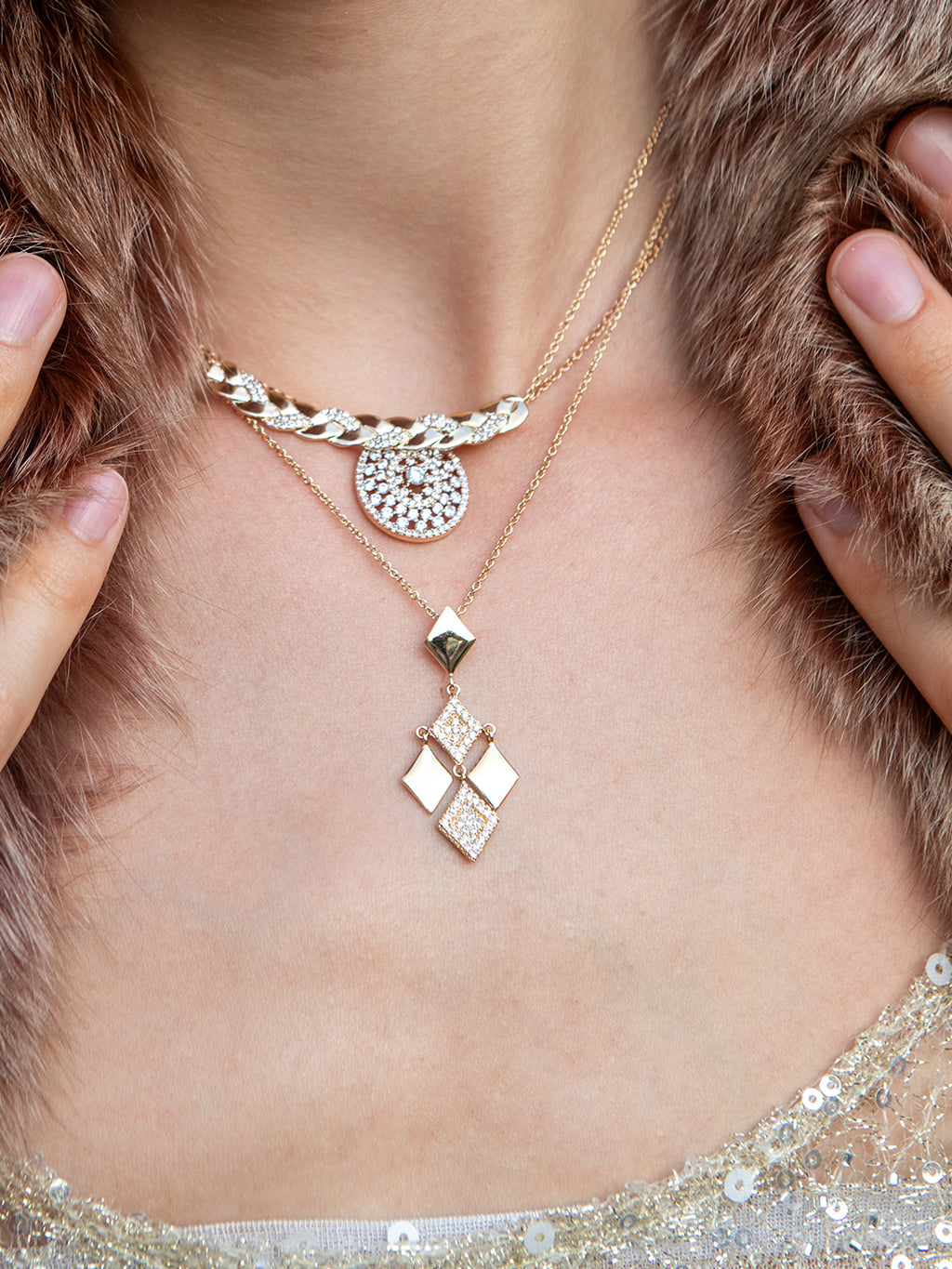 Collier Carreaux PL-OR 750 3MIC