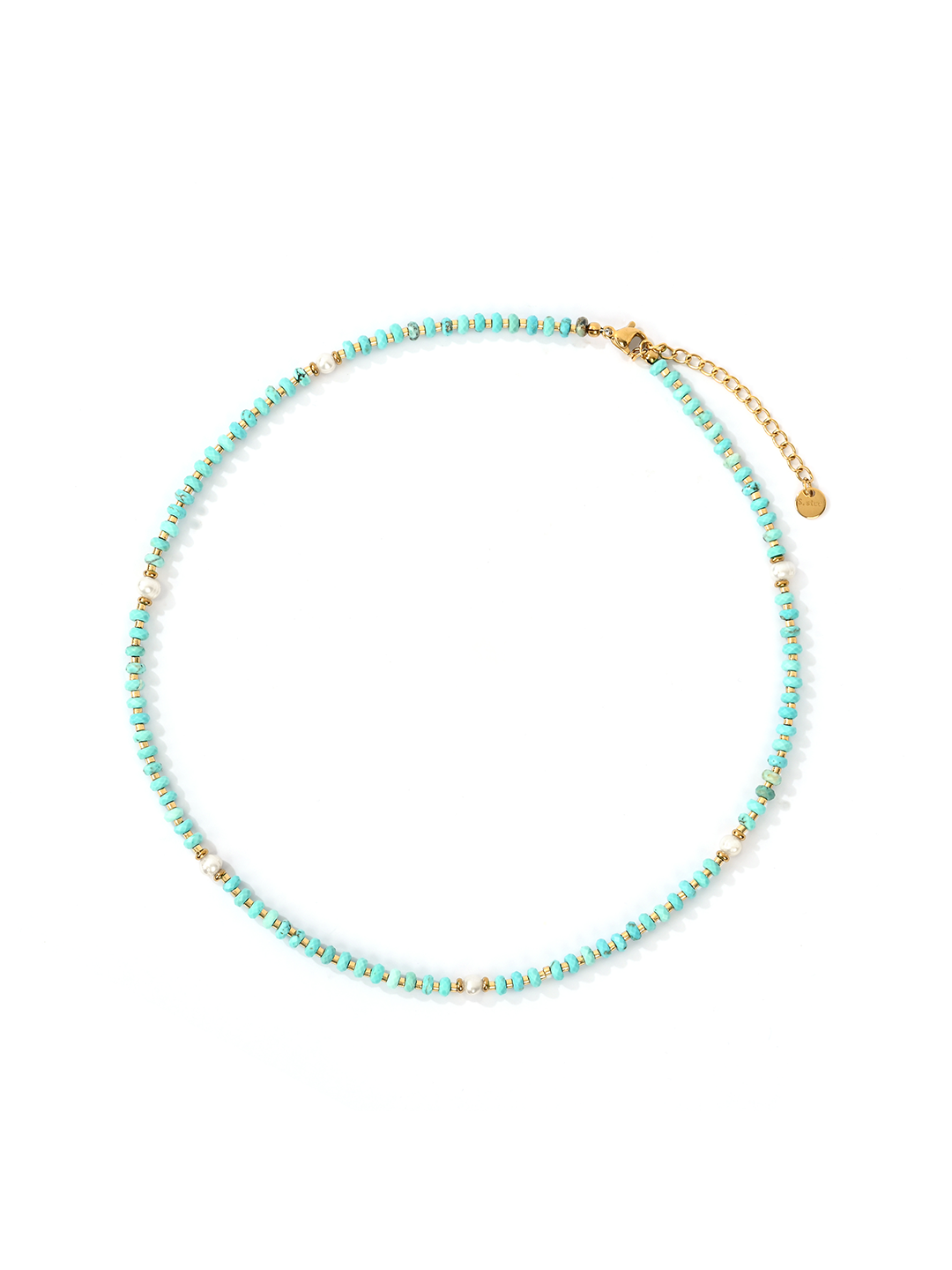 Collier LAC TURQUOISE LAITON DORE