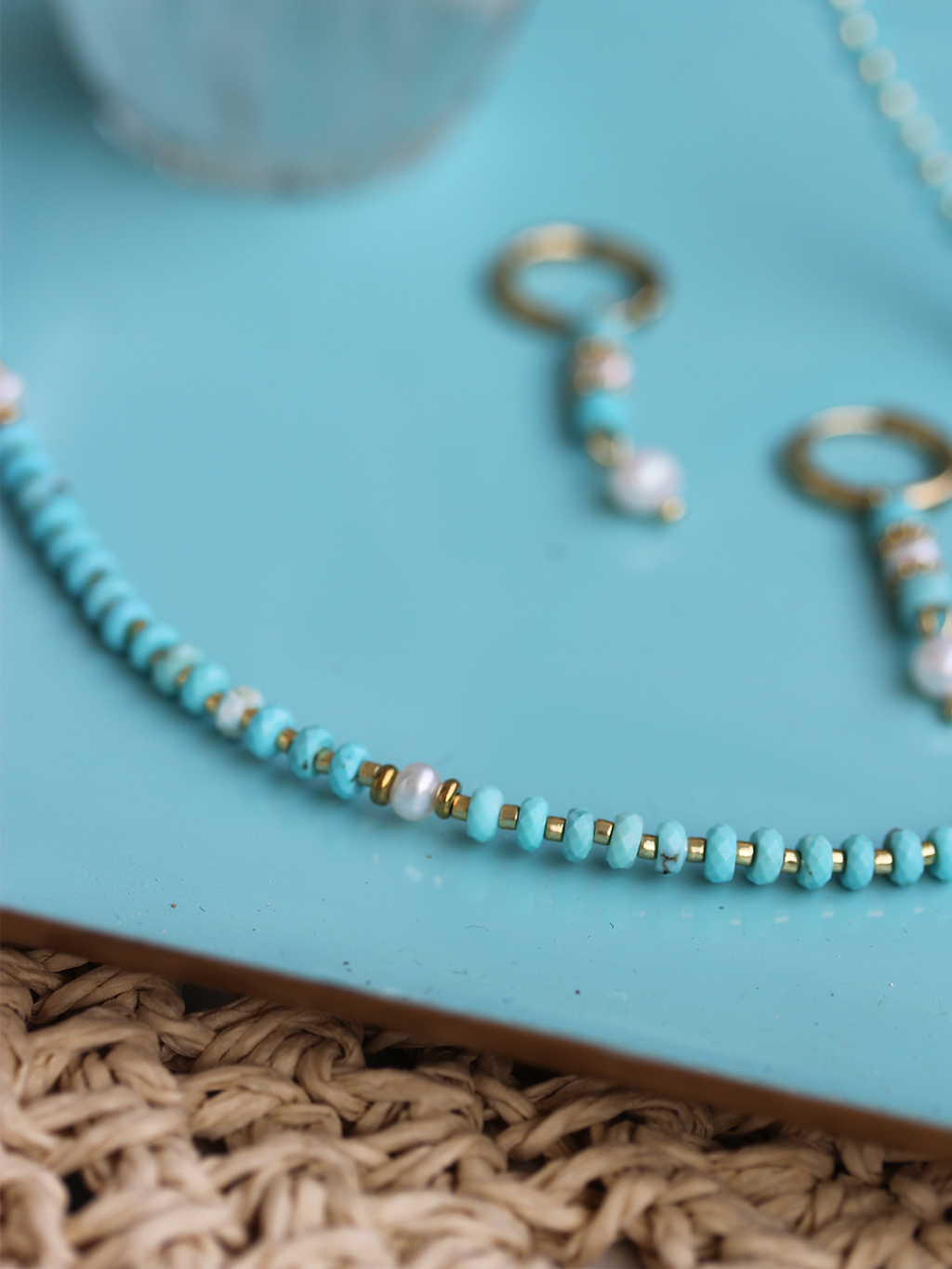 Collier LAC TURQUOISE LAITON DORE