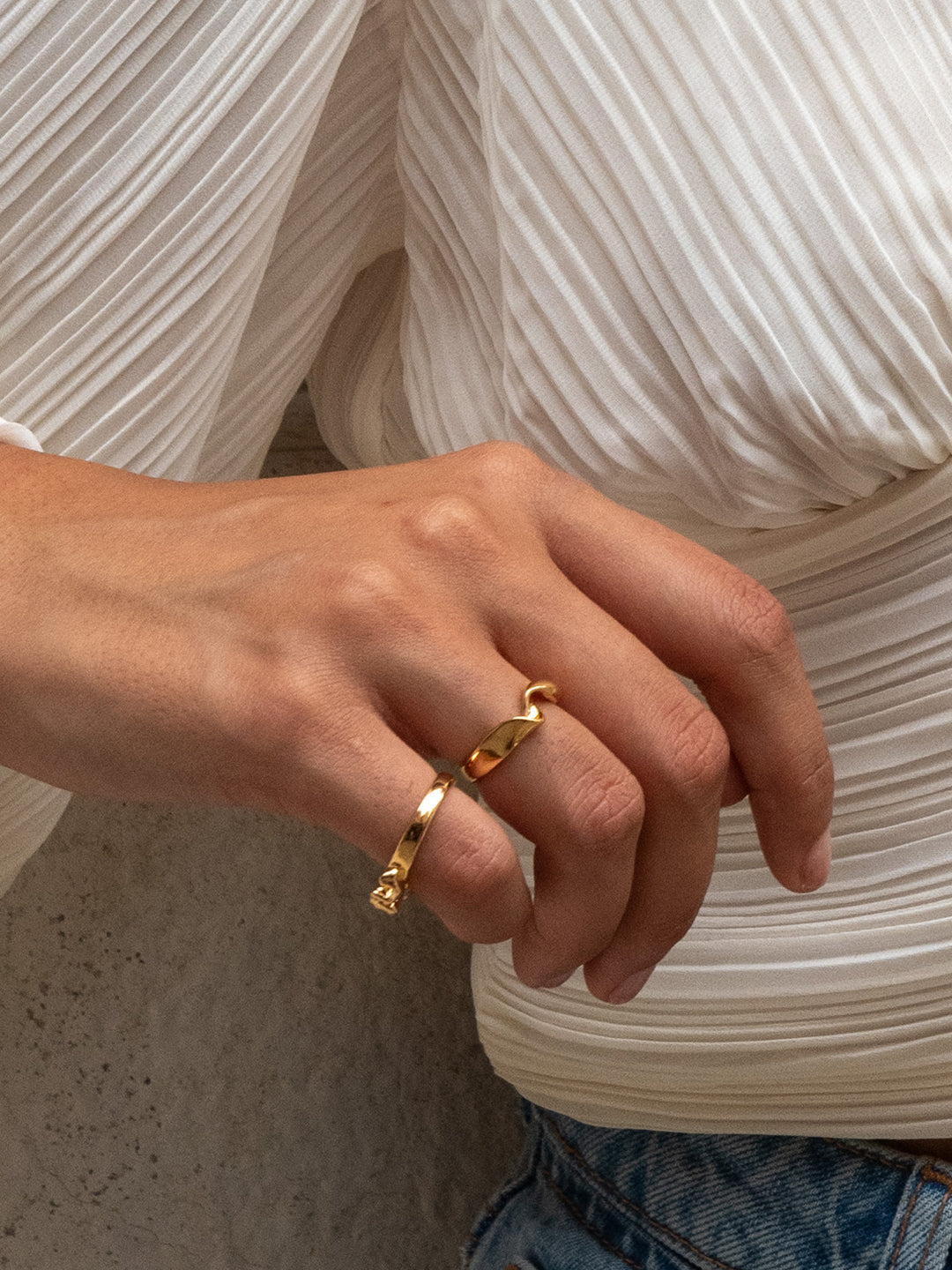 Bague Style Ruban Volant PL-OR 750 3MIC