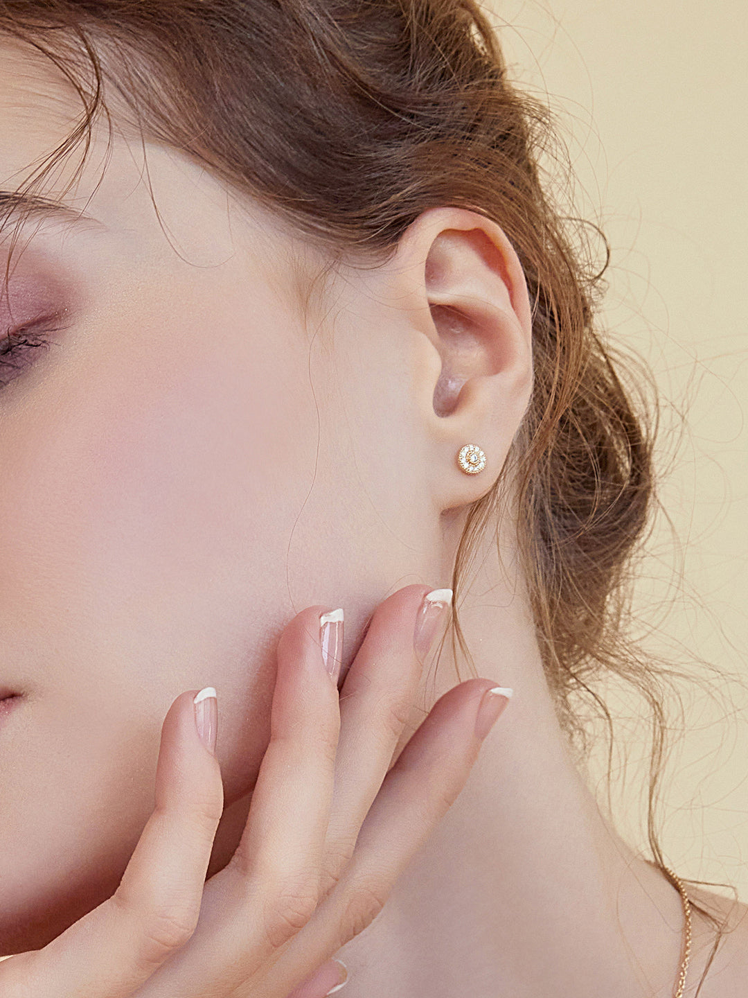 Boucles PO Pavé oxydes blancs
