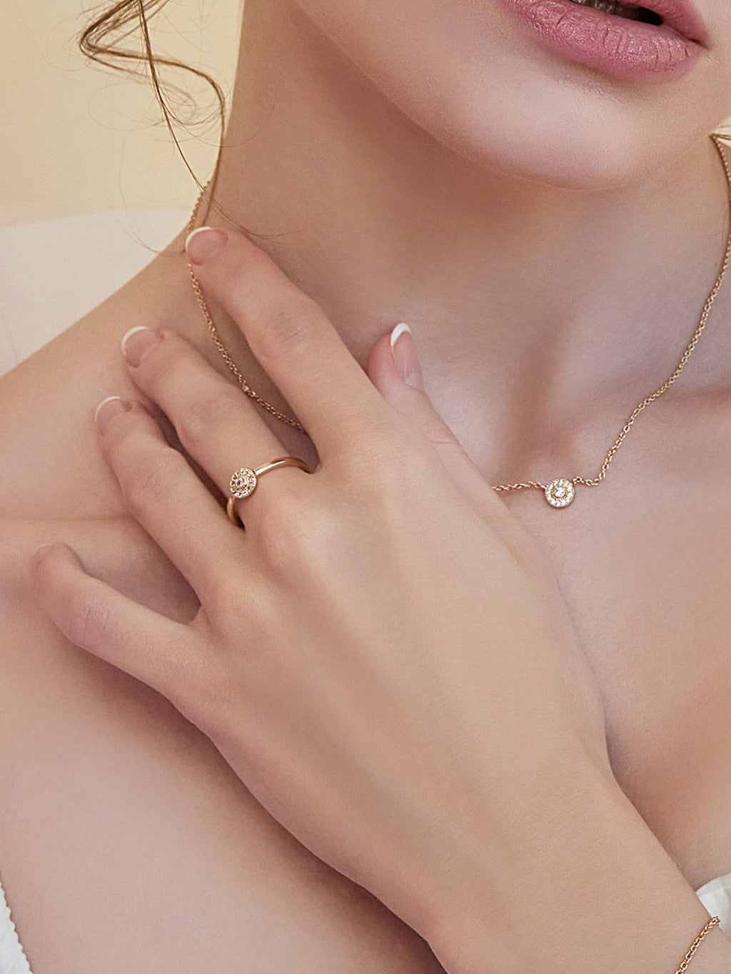 Bague PO Pavé oxydes blancs