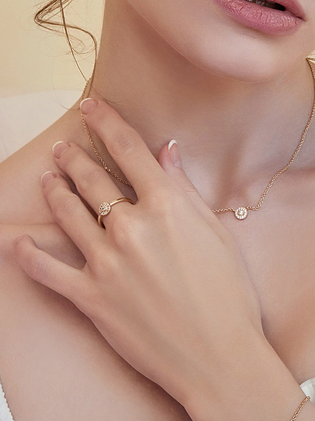 Bague PO Pavé oxydes blancs