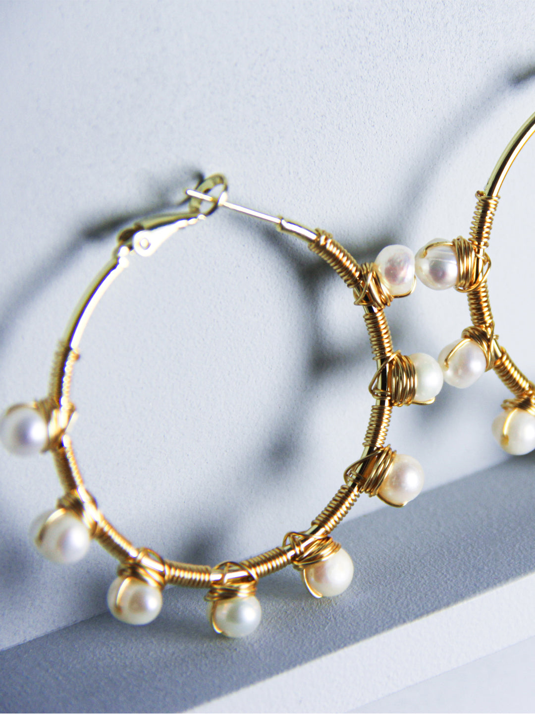Boucles en Perles de l'Eau Doux Fait Main