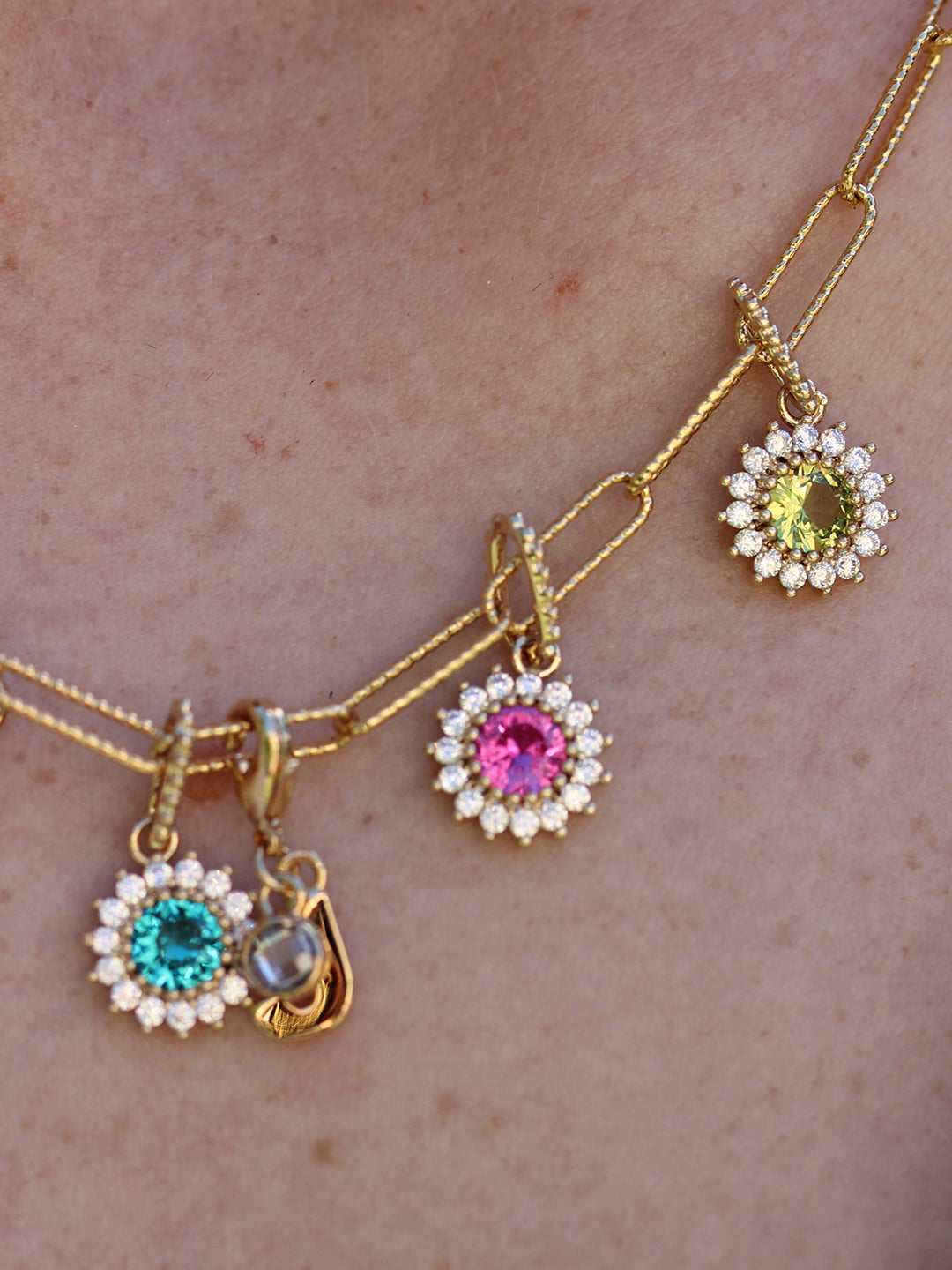 Pendentif RAINBOW COLORS SUNFLOWER PL-OR 750 3MIC