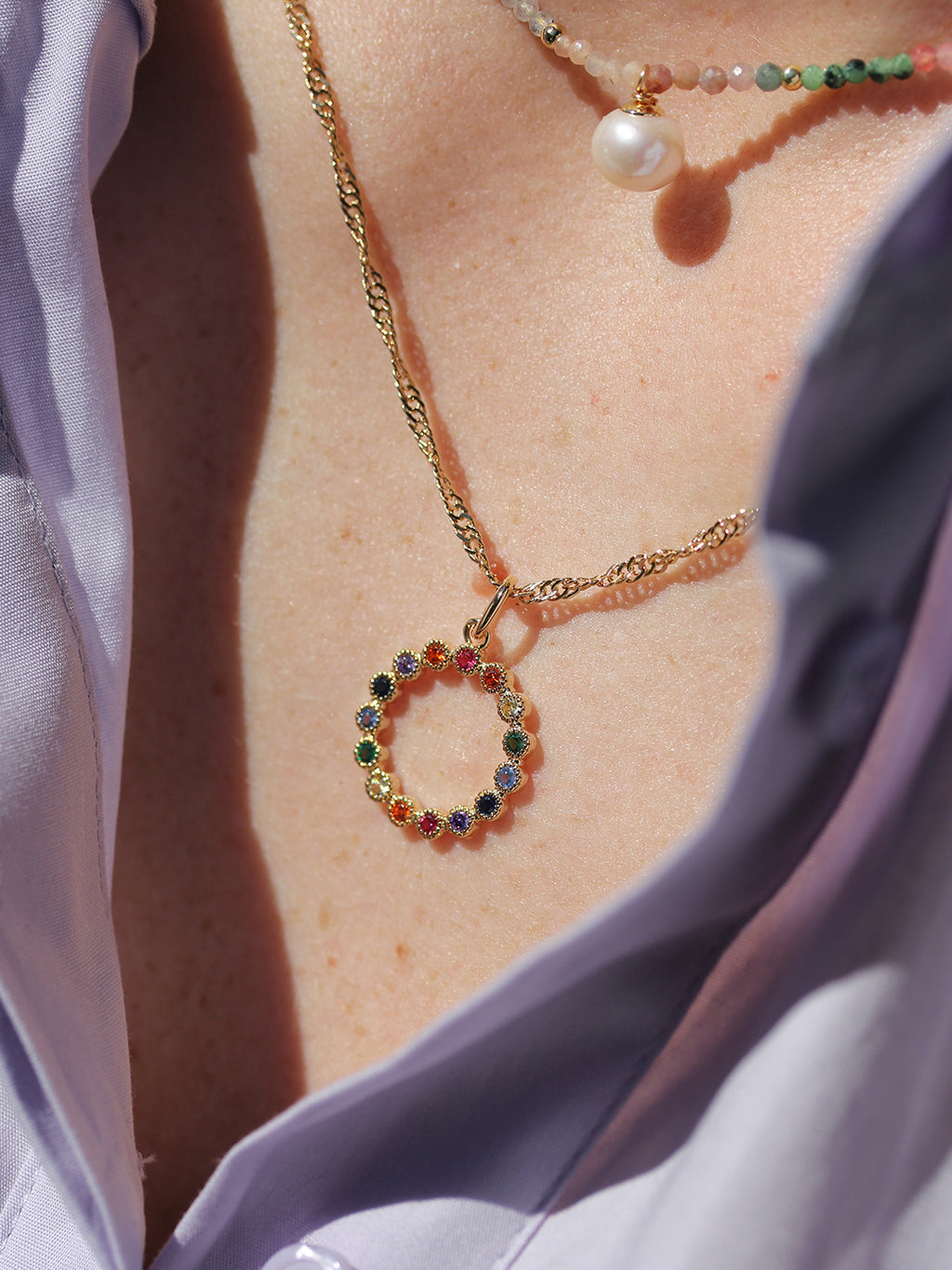Pendentif RAINBOW CIRCLE PL-OR 750 3MIC