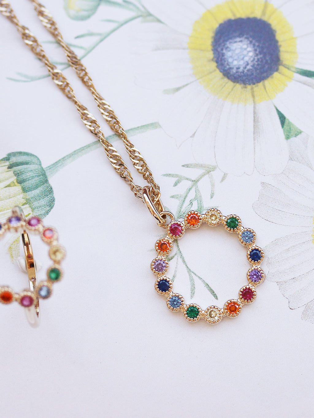 Pendentif RAINBOW CIRCLE PL-OR 750 3MIC