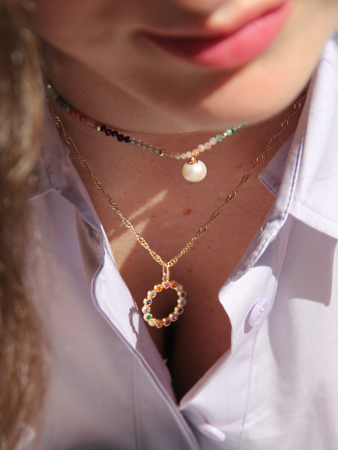 Pendentif RAINBOW CIRCLE PL-OR 750 3MIC