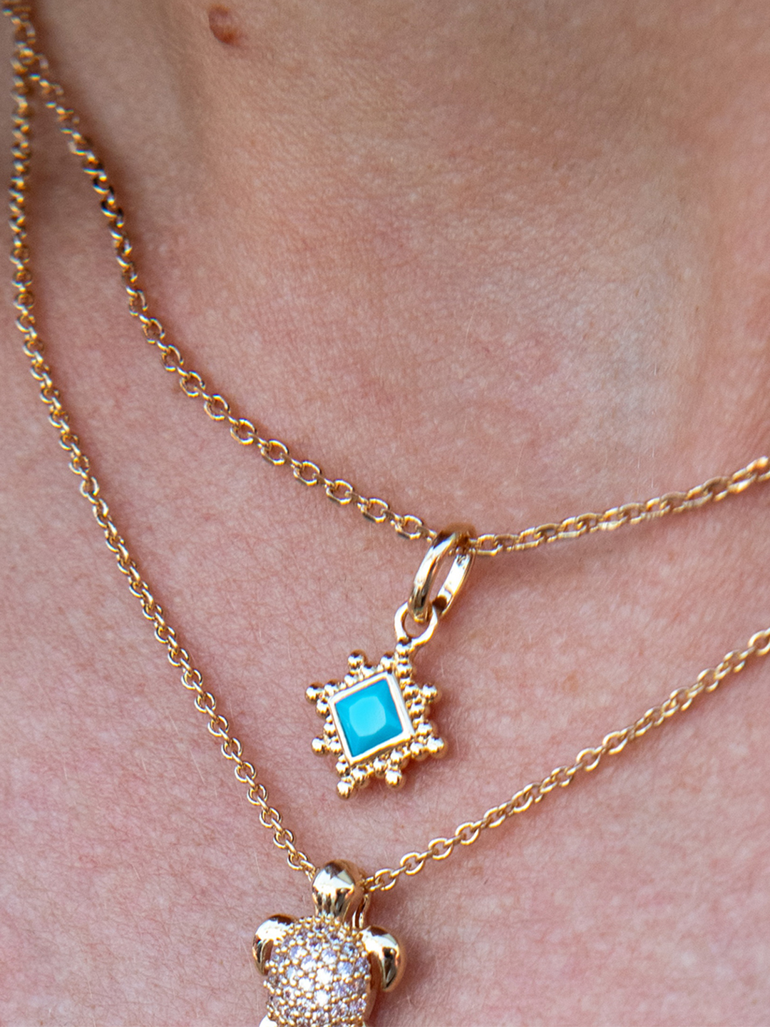Pendentif BLEU DIAMOND PL-OR 750 3MIC