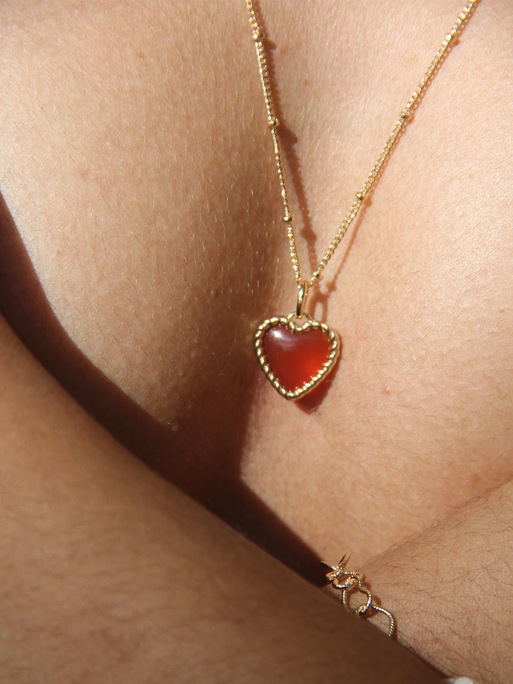 Pententif AGATE HEART PL-OR 750 3MIC