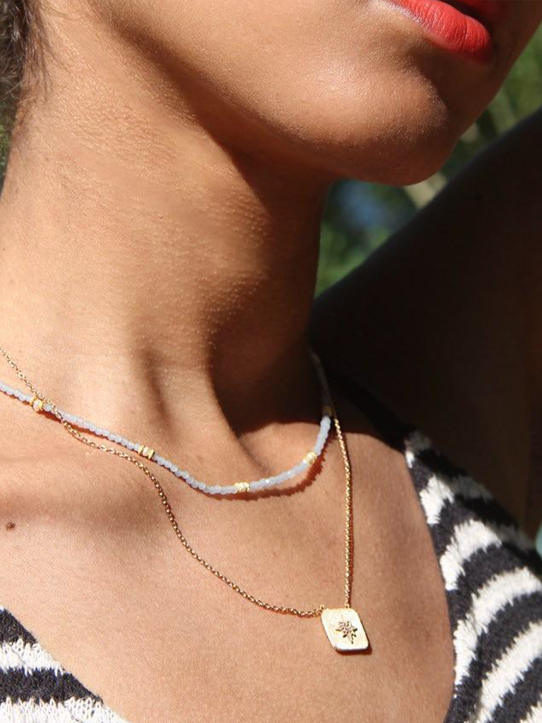 Collier ETOILE CARRE PL-OR 750 3MIC