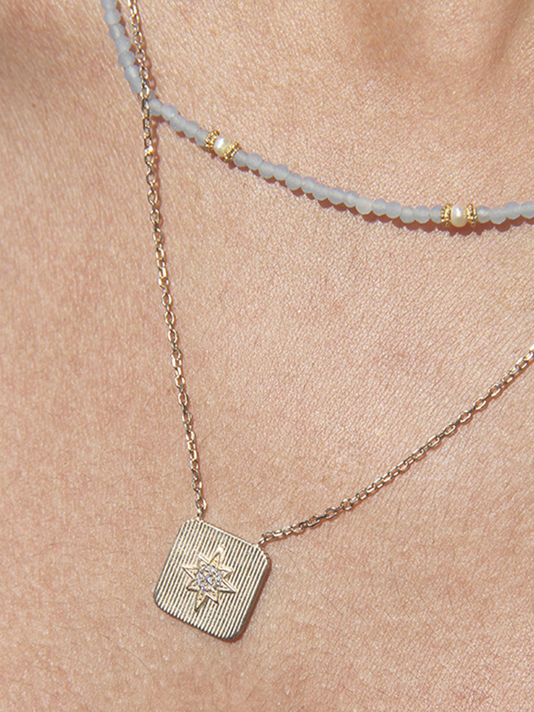 Collier ETOILE CARRE PL-OR 750 3MIC